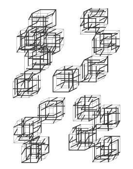 4d-Cuben aus der Serie: lingua trium insignium, Frank Richter